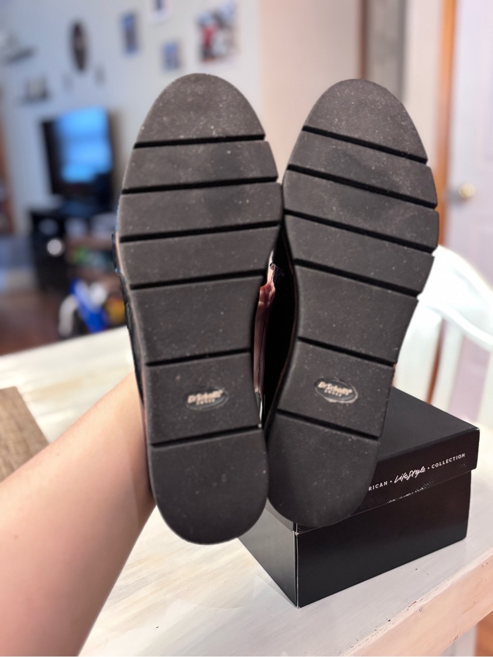 EUC Dr. Scholl’s Women’s Webster Black Loafer Shoes 10M Slip On Patent Leather - Picture 7 of 8